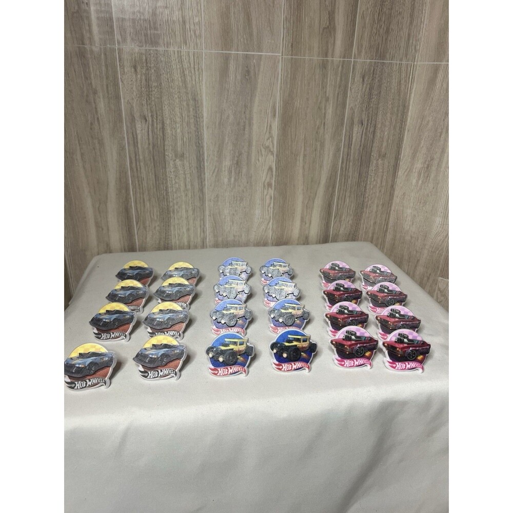 Hot Wheels Rings 24 Epic Stunt Cupcake Toppers Hot Wheels Cars Cake Decorations